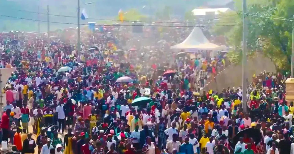 Kibeho town on a feast day, when pilgrims fill the streets
