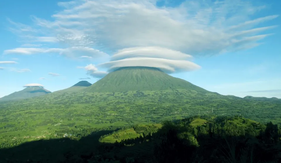 Virunga volcanoes in northern Rwanda